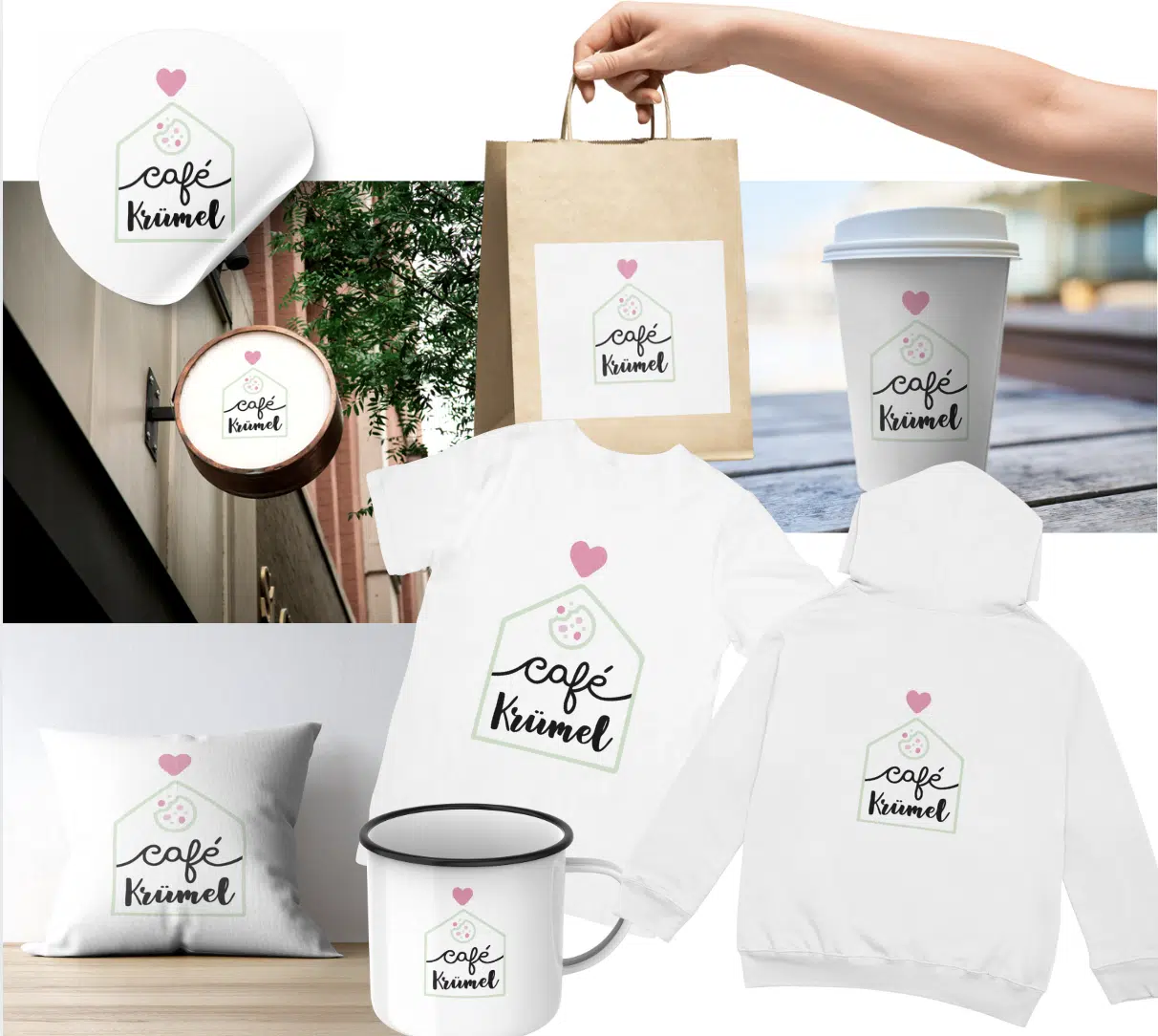 Corporate Design für das Café Krümel in Dortmund-Körne – ein ganzheitlicher Markenauftritt mit Wiedererkennungswert