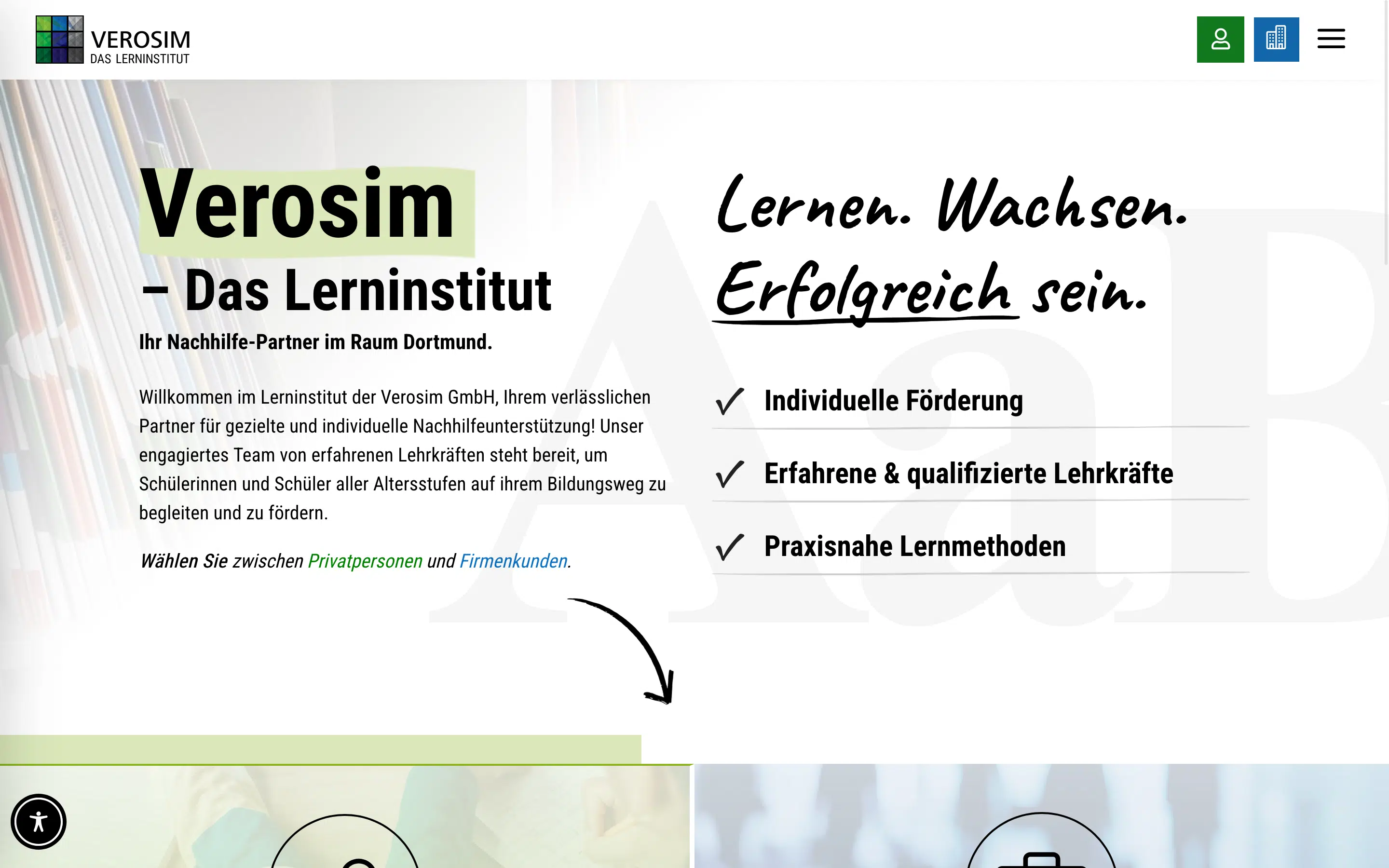 Neue Website für das Lerninstitut Verosim in Dortmund