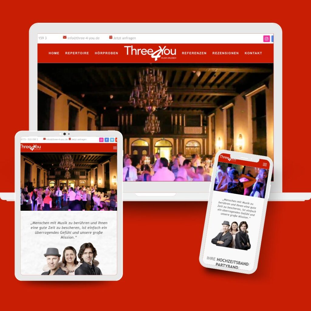 Webdesign Musikband Three4You
